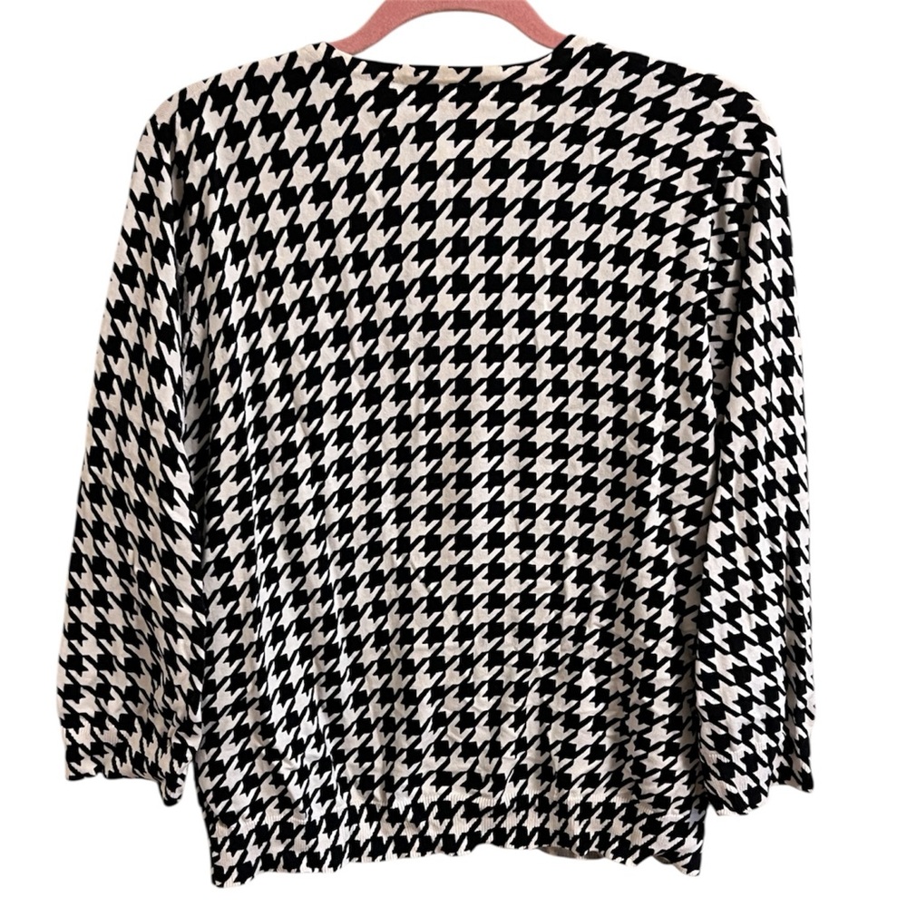 Cable & Gauge Black and White Houndstooth Button Down Cardigan Classic XL - Picture 2 of 10
